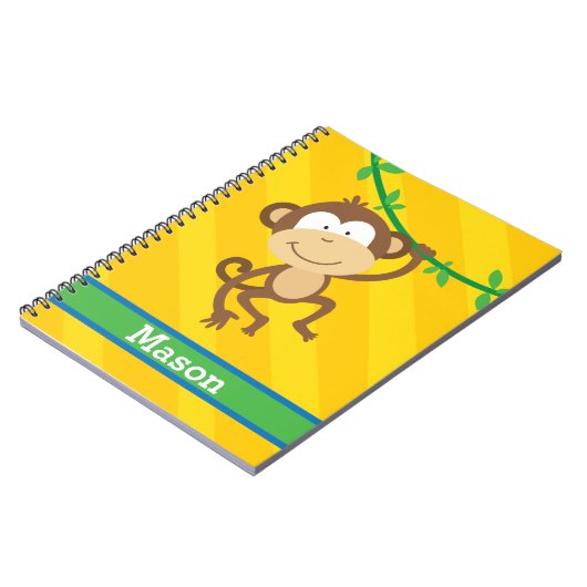Funny Monkey in het Oerwoud, persoonlijke laptop Notitieboek (Linkerzijde)