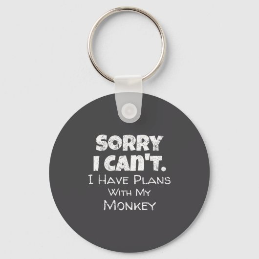 Funny Monkey Lover Quote Design - Plans With My Mo Sleutelhanger (Voorkant)