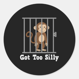 Funny Monkey Meme Kreeg Te Gekke Humor Mannen Vrou Ronde Sticker