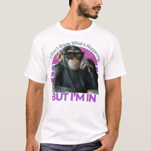 Funny Monkey Meme retro minimalist T-shirt