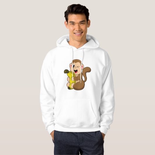 Funny Monkey met Banana Hoodie (Voorkant volledig)