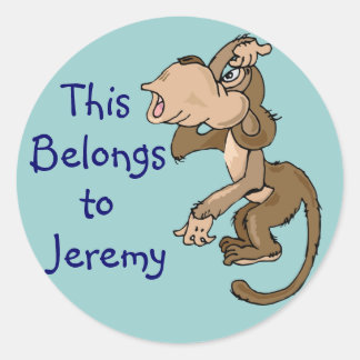 Funny Monkey Naam Tag Stickers
