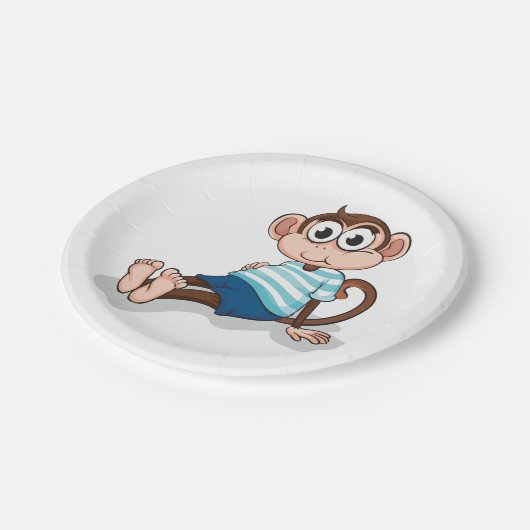Funny Monkey Papieren Bordje (Gekanteld)