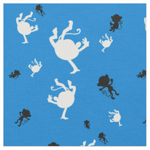 Funny Monkey Pattern Fabric – Speelse Oerwoud-Them Stof