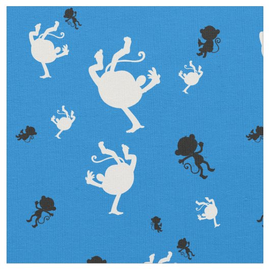 Funny Monkey Pattern Fabric – Speelse Oerwoud-Them Stof (Close Up)