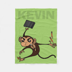 FUNNY MONKEY PERSONALISEERD FLEECE BLANKET DEKEN