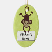 Funny Monkey Personalized door Hanger Keramisch Ornament (Rechts)