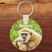 Funny Monkey Personalized Kinder Name Sleutelhange Sleutelhanger (Achterkant)