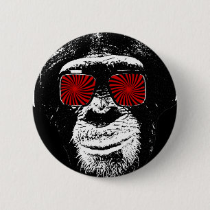 Funny monkey ronde button 5,7 cm