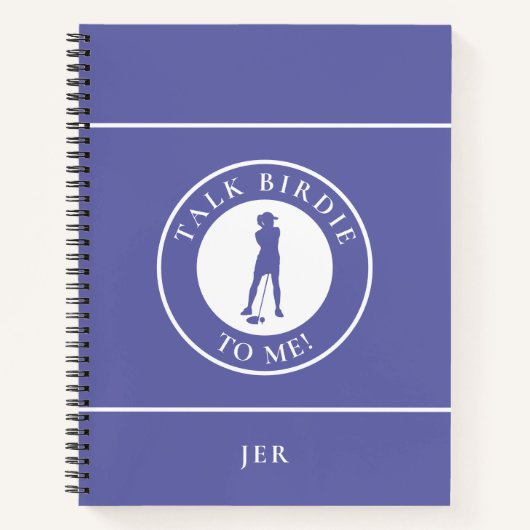 Funny Monogram Golf Log Game Day Progress For Her Notitieboek (Voorkant)