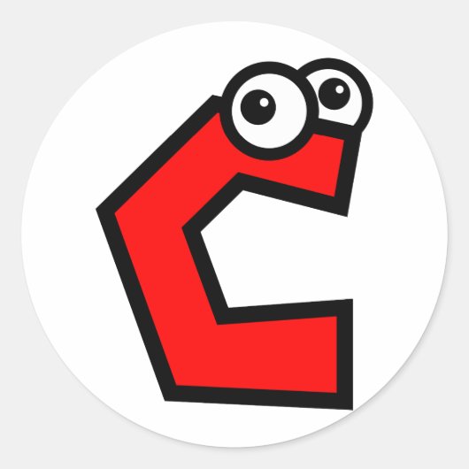 Funny Monogram Letter C Ronde Sticker (Voorkant)