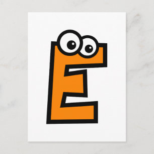 Funny Monogram Letter E Briefkaart
