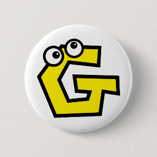 Funny Monogram Letter G Ronde Button 5,7 Cm