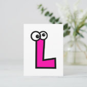 Funny Monogram Letter L Briefkaart (Staand voorkant)