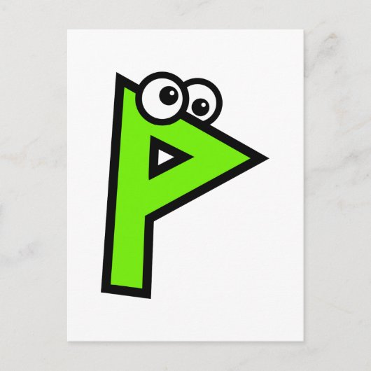Funny Monogram Letter P Briefkaart (Voorkant)