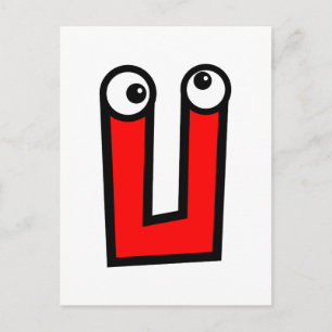 Funny Monogram Letter U Briefkaart