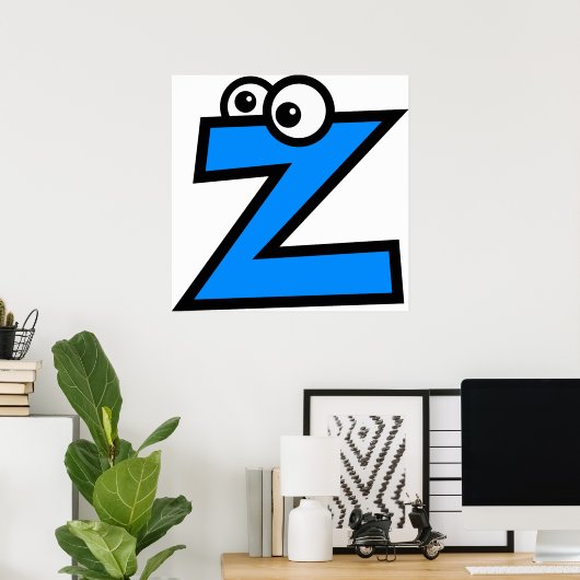 Funny Monogram Letter Z Poster (Thuiskantoor)