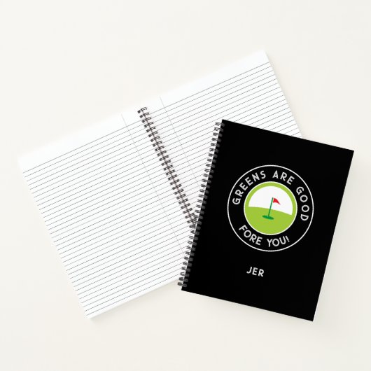 Funny Monogrammed Golf Log Game Day Progress  Notitieboek (Binnen)