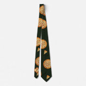 Funny Monogrammed Pizza Pattern Gag Gift Stropdas (Achterkant)