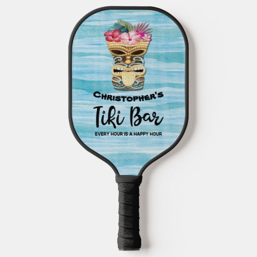 Funny Monogrammed Tiki Bar Pickleball Paddle (Voorkant)
