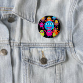 Funny Monster Bash Cute Creatparty Ronde Button 5,7 Cm (In situ)