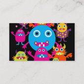 Funny Monster Bash Cute Creatparty Visitekaartje (Achterkant)