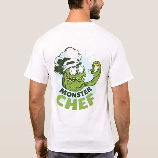 Funny Monster Chef Kraken Octpous Monster Custom T-shirt (Achterkant)