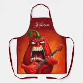 Funny Monster Red Bell Pepper Rocker Guitar Schort (Voorkant)