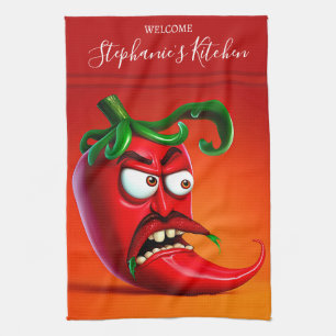 Funny Monster Red Hot Chili Pepper Theedoek