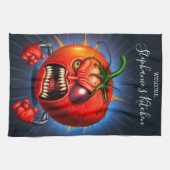 Funny Monster Red Tomato Boxer Theedoek (Horizontaal)