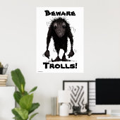 Funny Monster Troll Poster (Thuiskantoor)