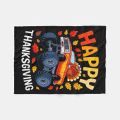 Funny Monster Truck Turkey Happy Thanksgiving For  Fleece Deken (Voorkant (Horizontaal))