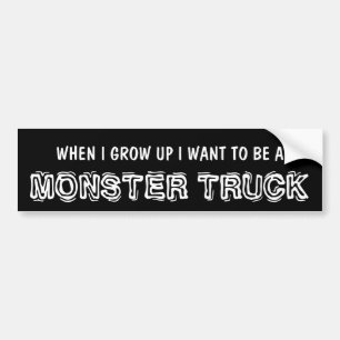 Funny Monster Truck voor Lifted 4x4 Bumpersticker