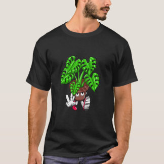 Funny Monstera Plant Cartoon T-shirt