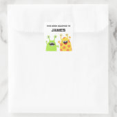Funny monsters bookstickers voor kinderen vierkante sticker (Tas)