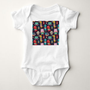 Funny Monsters Cartoon Naadloos Patroon Romper