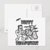 Funny Monsters - Halloween Briefkaart (Voorkant / Achterkant)