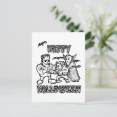 Funny Monsters - Happy Halloween Briefkaart (Staand voorkant)