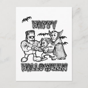 Funny Monsters - Happy Halloween Briefkaart