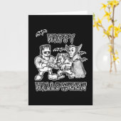 Funny Monsters - Happy Halloween Kaart (Gele Bloem)