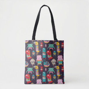 Funny monsters naadloos patroon draagtas