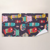 Funny monsters seamless pattern (Serviette de bain)