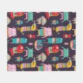 Funny monsters seamless pattern fleece deken (Voorkant (Horizontaal))