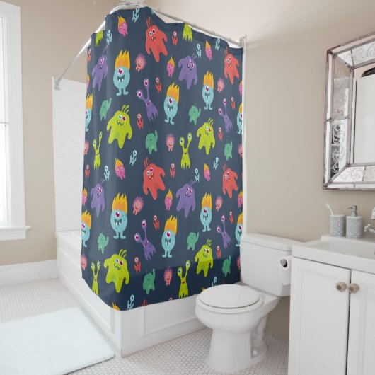Funny Monsters Shower Curtain Douchegordijn (In situ)