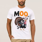 Funny Moo Turkey Thanksgiving Design T-shirt (Voorkant)