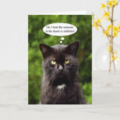 Funny Moody Black Cat carte d'anniversaire (Fleur jaune)
