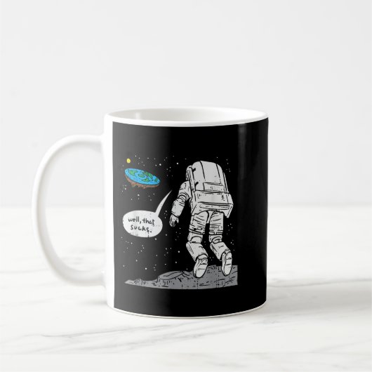 Funny Moon Landing, Flat Earth, dat zweert, ruimte Koffiemok (Links)