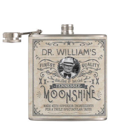 Funny  Moonshine Hillbilly Medicine Custom Heupfles (Geopend)
