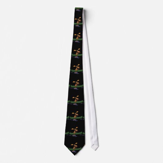 Funny Moose Canoeing Design Stropdas (Voorkant)
