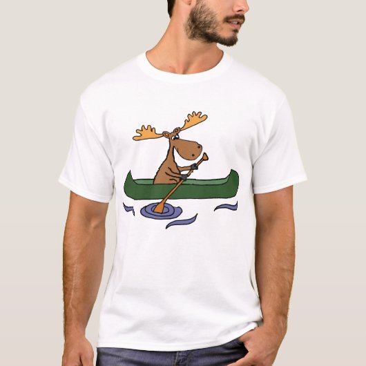 Funny Moose Canoeing Design T-shirt (Voorkant)